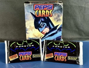 Batman Forever 1995 Empty Card Box + 2 Sealed Pepsi Trading Card Packs - Picture 1 of 9
