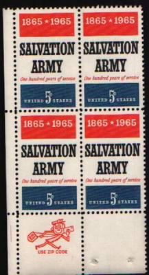 1965 5c Salvation Army Plate Block of Four Scott #1267  ST063 - Image 1 of 2