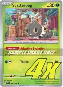 008/198 - 4x Scatterbug - Scarlet Violet Base - Common - Pokemon - Picture 1 of 1