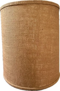 Vtg Mid Century Burlap Drum Shaped Lamp Shade 15.5” Tall 12.25“ Top 14.5” Bottom - Picture 1 of 15