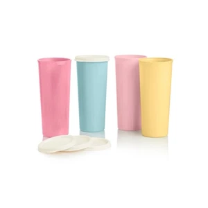 Tupperware 16 Ounces Set Of 4 Tumblers With Seals New - Picture 1 of 1