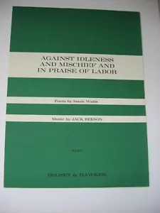 Jack Beeson Against Idleness Mischief In Praise of Labor Voice Piano Sheet Music - Bild 1 von 3