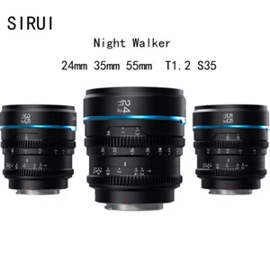 SIRUI Night Walker 24 mm 35 mm 55 mm lente T1.2 S35 Cine Len E, M4/3, RF, Fuji XFMounts - Imagen 1 de 12
