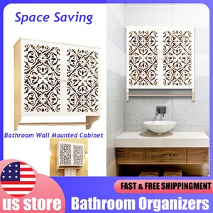 Bathroom Wall Cabinet Over The Toilet Space Saver Storage Medicine Cabinet 2Door - Picture 1 of 12