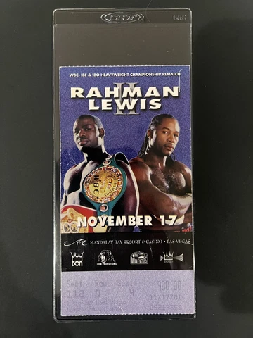 ￼Lennox Lewis vs Hasim Rahman 2 Boxing Ticket (2001) Mandalay Bay, Las Vegas Cover