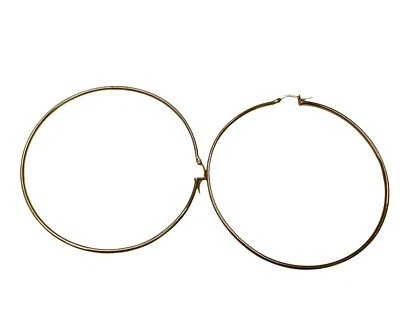 67 mm hoop earrings in sterling silver-yellow gold plated - Image 1 of 3