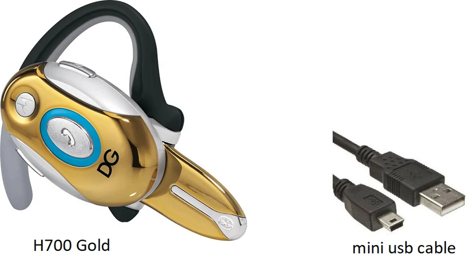 Gold DG Motorola H700 Auto flip boom earpiece EarHook Headset wireless Bluetooth - Image 1 of 1