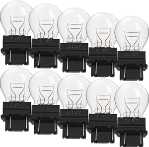 10 Pcs 3157 Bulb Tail Light Bulbs Mini Miniature Turn Signal Applications Long L - Picture 1 of 6