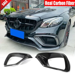 For Benz  W213 E63 E63S 2016-2020 Real Carbon Front Bumper Air Vent Cover Trim - Picture 1 of 13