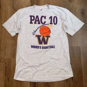 Vtg Washington Huskies Shirt Pac 10 Champs Womens UW Single Stitch Jerzees XL - Picture 1 of 11