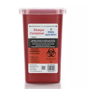 1 Quart Sharps Container Biohazard Needle Disposal 1 Qt Size Tattoo  - Picture 1 of 8