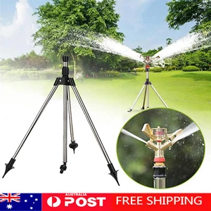NEW Automatic Rotating Sprinkler W/Tripod 360-Degree Watering Nozzle For Garden - Picture 1 of 18