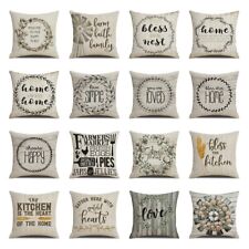 18" Rustic Wood Grain Farmhouse Quote Pillow Covers Bless Our Home Cushion Case