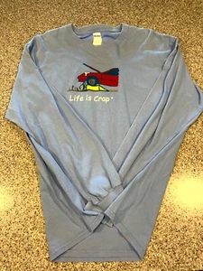 *Life Is Crap* Funny Mechanic Oil Change Car Long Sleeve T Shirts Tees For Men - Picture 1 of 1