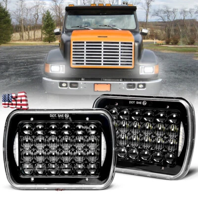 2PC 7x6" LED Headlight HI/LO DRL For International Harvester 4700 4900 8100 9900 - Image 1 of 4