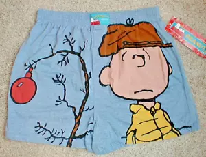 Erdnüsse ""Frohe Weihnachten Charlie braun"" Boxershorts blau Herren groß neu - Bild 1 von 2
