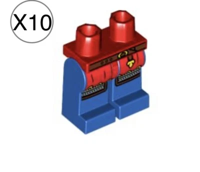 Lego 10 patas de caballero castillo león con cinturón marrón rojizo y correo de cadena plateado Foto 1 de 2