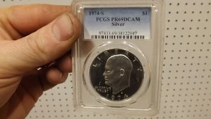 1974-S Eisenhower Silver Dollar PR69DCAM PCGS - Picture 1 of 4