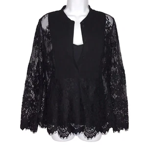 White House Black Market Womens 2 pc Lace Pleated Half Button & Cami Top Size 2 - Picture 1 of 10