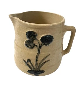 GREAT 1931 RRP Co. Stoneware Banded Milk Pitcher Jug w/Raised Thistle Decor - Picture 1 of 6