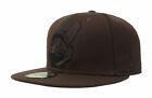 New Era 59Fifty Hat MLB Cleveland Indians Mens Adult Size Brown Fitted 5950 Cap