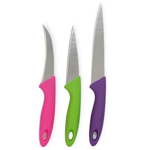 3pc Multi-Purpose Kitchen Knife Set - Great for Cutting Paring Fruits Vegetables - Picture 1 of 5