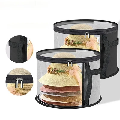 Clear Hat Storage Bag Travel Hat Storage Heavy-Duty Fabric Construction - Image 1 of 3