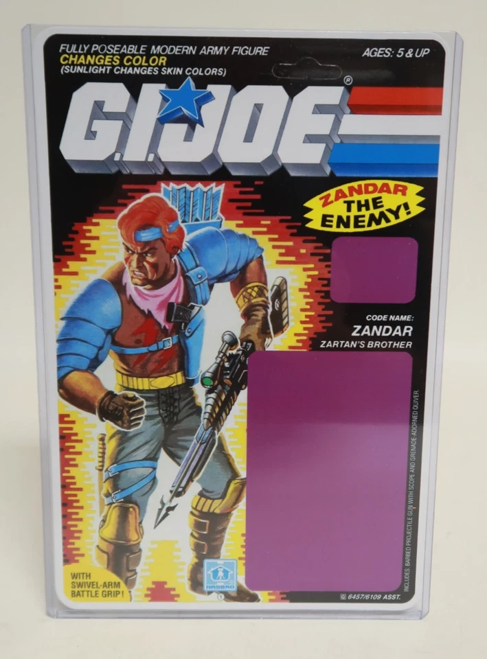 Vintage Hasbro Gi Joe 1986 Zandar V1 Figure Complete Uncut File Card
