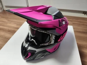 Airoh Motocross-Helm, Motorradhelm Damen Pink, LEATT Brille - Bild 1 von 5