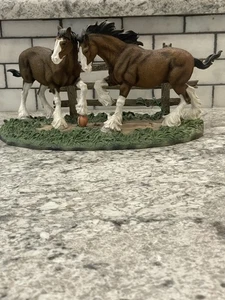 Statua Collezione Cavalli Anheuser-Busch "Clydesdale Football" Figurina 1998 - Foto 1 di 7