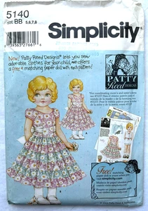 Vestido para niñas Simplicity Pattern 5140 tallas: 5, 6, 7, 8 diseños de empanadas - Imagen 1 de 3