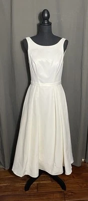 David’s Bridal Wedding Gown Tea Length With Pockets! Size 8 - Image 1 of 4