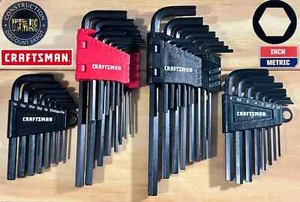 Craftsman SAE & METRIC Stubby and Regular Length Loose Allen Hex Key Wrench Set - Picture 1 of 3