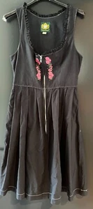 Damen Trachten Kleid Dirndl Schwarz mit Blumenstickerei Gr. 38 v. Hammerschmid - Picture 1 of 3