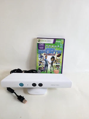 Genuine Microsoft XBOX 360 Kinect White Sensor Bar Model 1414 With Game Sports - Image 1 of 4