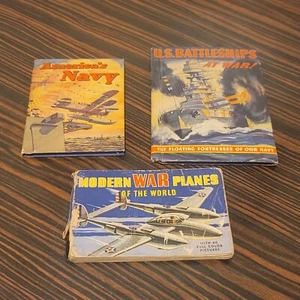 1942 WW2 Book Lot 3 America's Navy US Battleships Modern War Planes Illustrated - Picture 1 of 10