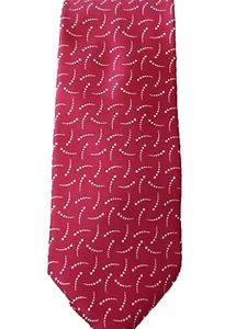Mens Giorgio Armani Tie 100% Silk Made in Italy Red White - Picture 1 of 4
