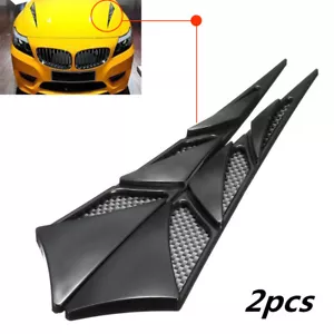 2Pcs Black Simulation Car Hood Vent Side Air Flow Stickers Decor Car Accessories - Bild 1 von 11