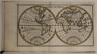 PRE-COOK DISCOVERIES 1770ca ANONYMOUS ANTIQUE ORIGINAL WORLD MAP 2-HEMISPHERES