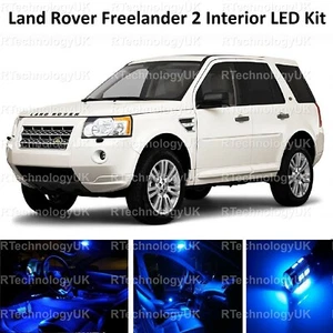 BLUE PREMIUM for LAND ROVER FREELANDER 2 XENON INTERIOR LED LIGHT BULB KIT MKII - Picture 1 of 1