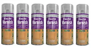 6x 250ml Clear Yacht Varnish Spray Interior Exterior All Purpose Gloss Finish - Picture 1 of 2