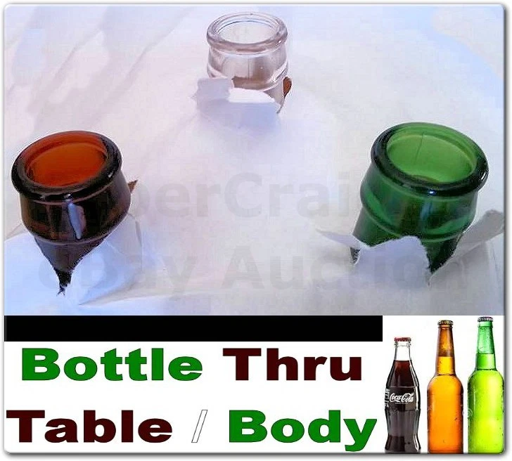 BOTTLE THROUGH TABLE OR BODY 3 MAGIC TRICK GIMMICKS INCLUDED FOR COKE BEER WINE - Image 1 of 1