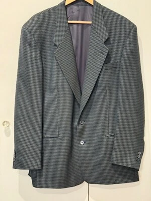 Tallia Uomo Hombre Azul Verde Tweed 2 Botones 100% Lana Abrigo Deportivo 42R Foto 1 de 4
