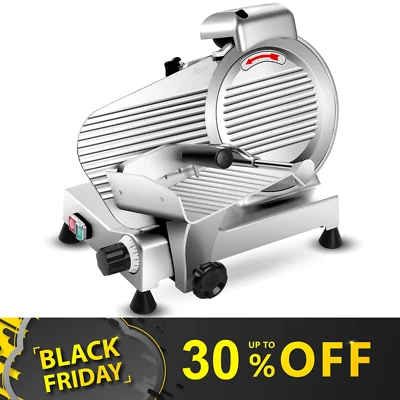 ZOMAGAS 10inch Commercial Meat Slicer 240W Electric Frozen Meat Cheese Food Slicer New