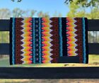 Western Show Horse Saddle Blanket New Zealand Wool Design Handmade Saddle Pad