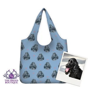 BLACK COCKER SPANIEL SHOPPING BAG REUSABLE FOLDABLE WASHABLE LOVELY GIFT IDEA - Picture 1 of 10