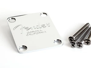 Fender Halsplatte, Chrom, Corona, ohne Einstellloch - Bild 1 von 1