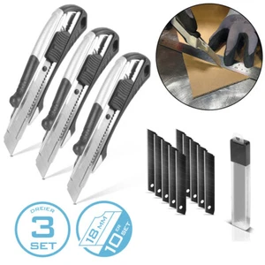 STAHLWERK Cuttermesser 3er Set 18 mm Klingen Cutter Teppichmesser Paketmesser - Bild 1 von 9