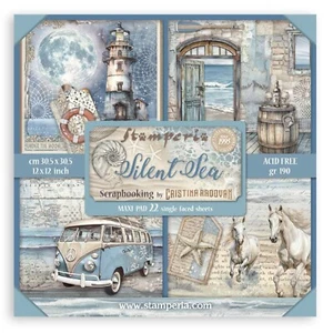 Stamperia Maxi Pad Silent Sea 12" x 12" Single Faced Paper Pad Scrapbook Paper - Picture 1 of 24