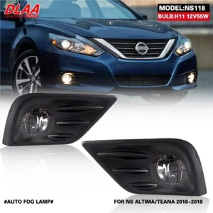 2Pcs Front Fog Lights Assembly w/ Clear Lens Grills Bumper For Nissan TEANA - Picture 1 of 6